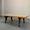 Industrial Cast Iron Reclaimed Maple Block Coffee Table