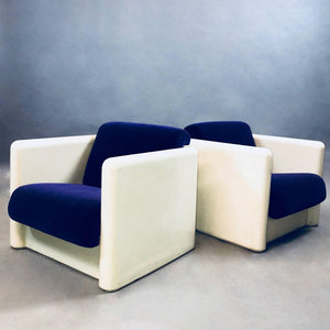 Velvet Fiberglass Armchairs