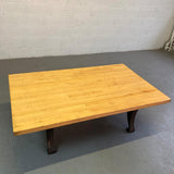 Industrial Cast Iron Reclaimed Maple Block Coffee Table