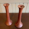 Mid-Century Modern Hand-Turned Teak Candlestick Holder