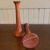 Mid-Century Modern Hand-Turned Teak Candlestick Holder