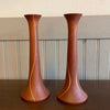 Mid-Century Modern Hand-Turned Teak Candlestick Holder