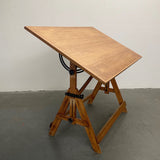 Industrial Oak Maple Drafting Table