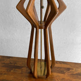 Mid Century Modern Sculpted Walnut Table Lamp By Modeline