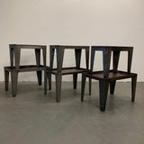 Industrial Brushed Steel Factory Side Tables