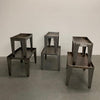 Industrial Brushed Steel Factory Side Tables