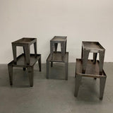 Industrial Brushed Steel Factory Side Tables