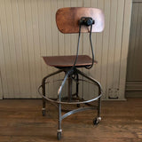 Adjustable Industrial Brushed Steel Toledo Factory Stool