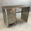 Brushed Steel Leather Top Desk
