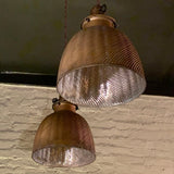 Early 20th Century Industrial Gold X-Ray Mercury Glass Dome Pendants Lights