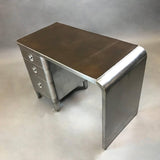 Brushed Steel Leather Top Desk