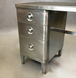 Brushed Steel Leather Top Desk