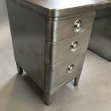 Brushed Steel Leather Top Desk