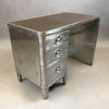 Brushed Steel Leather Top Desk