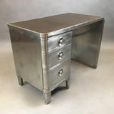 Brushed Steel Leather Top Desk