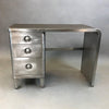Brushed Steel Leather Top Desk