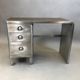 Brushed Steel Leather Top Desk