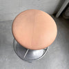 Tall Industrial Brushed Aluminum And Leather Pedestal Stool