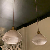 Industrial Prismatic Holophane Glass Factory Pendant Lights