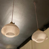 Industrial Prismatic Holophane Glass Factory Pendant Lights