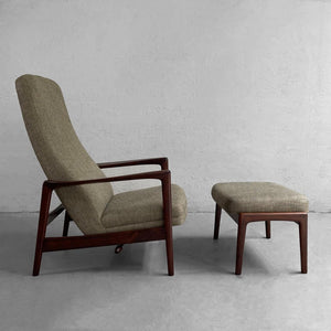 Recliner Lounge Chair With Ottoman By Folke Ohlsson For DUX