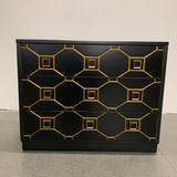 Hollywood Regency Black and Gold Dresser