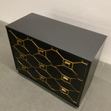 Hollywood Regency Black and Gold Dresser