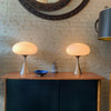 Pair Of Brushed Aluminum Mushroom Table Lamps by Bill Curry for Laurel