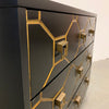 Hollywood Regency Black and Gold Dresser