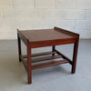 Mid Century Modern Low Upturned Walnut Side Table By Lane