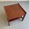 Mid Century Modern Low Upturned Walnut Side Table By Lane