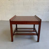 Mid Century Modern Low Upturned Walnut Side Table By Lane