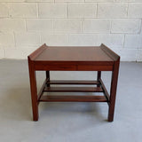 Mid Century Modern Low Upturned Walnut Side Table By Lane