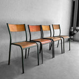 Rustic Industrial Stackable School Side Chairs