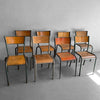 Rustic Industrial Stackable School Side Chairs