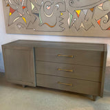 Mid-Century Modern Pickled Mahogany Dresser Credenza