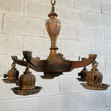 Early 20th Century Embossed Metal Moroccan Chandelier