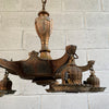 Early 20th Century Embossed Metal Moroccan Chandelier