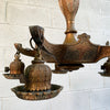 Early 20th Century Embossed Metal Moroccan Chandelier
