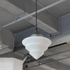 Art Deco Tiered Milk Glass Cone Pendant Light