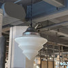 Art Deco Tiered Milk Glass Cone Pendant Light