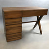 Mid-Century Modern Mahogany X-Base Pedestal Desk