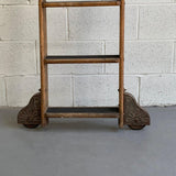 Industrial Rolling Oak Library Ladder by Putnam