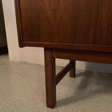 Scandinavian Modern Tall Teak Sideboard Credenza Cabinet