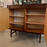 Scandinavian Modern Tall Teak Sideboard Credenza Cabinet