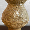 Tall Tan Brutalist Art Pottery Vase