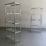 Mid Century Modern Chrome And Brass Etageres