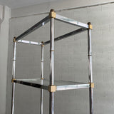 Mid Century Modern Chrome And Brass Etageres