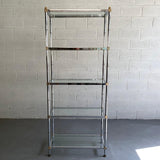 Mid Century Modern Chrome And Brass Etageres