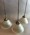 Vintage Prismatic Holophane Glass Dome Pendant Lights